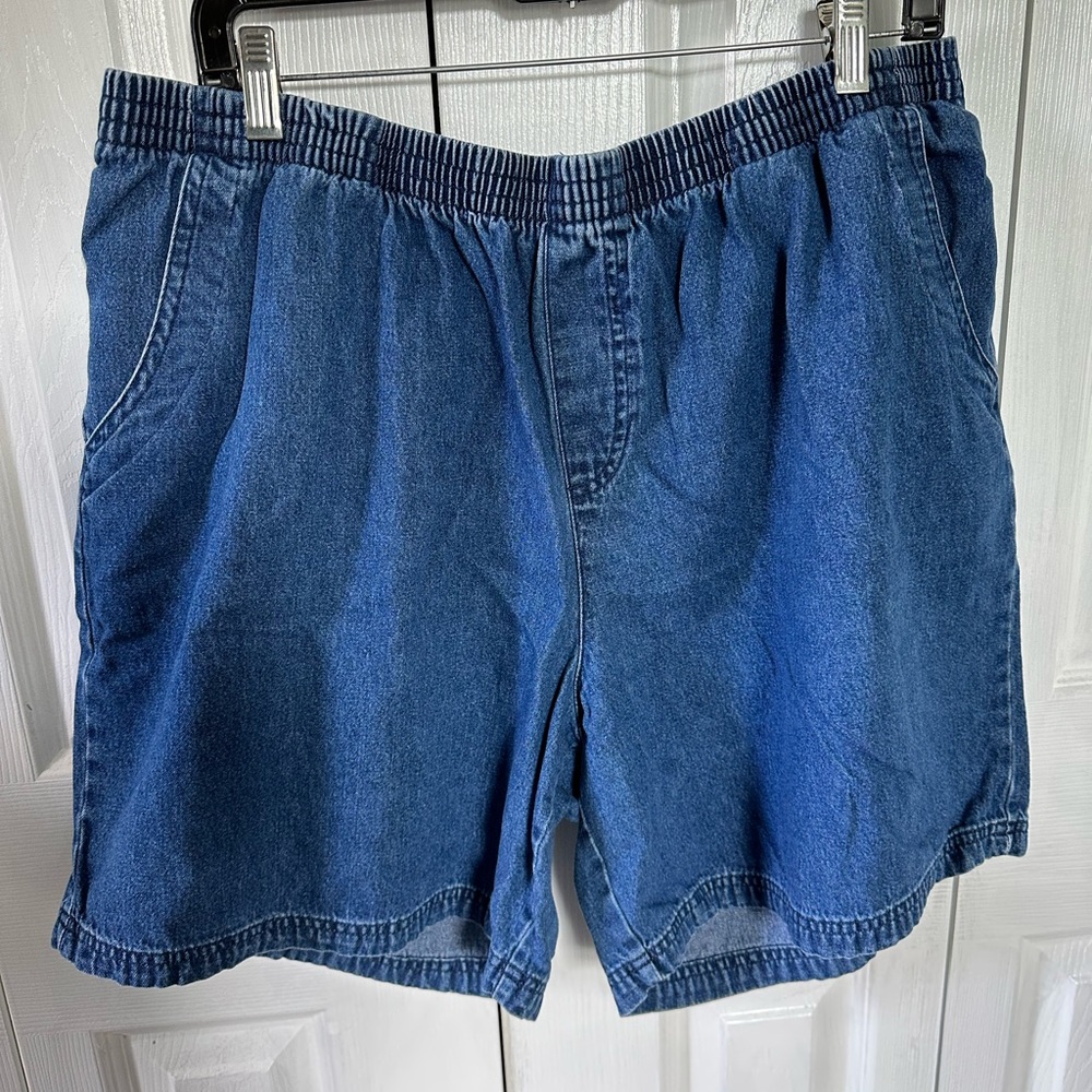 Stretchy Blue High-Waisted Shorts